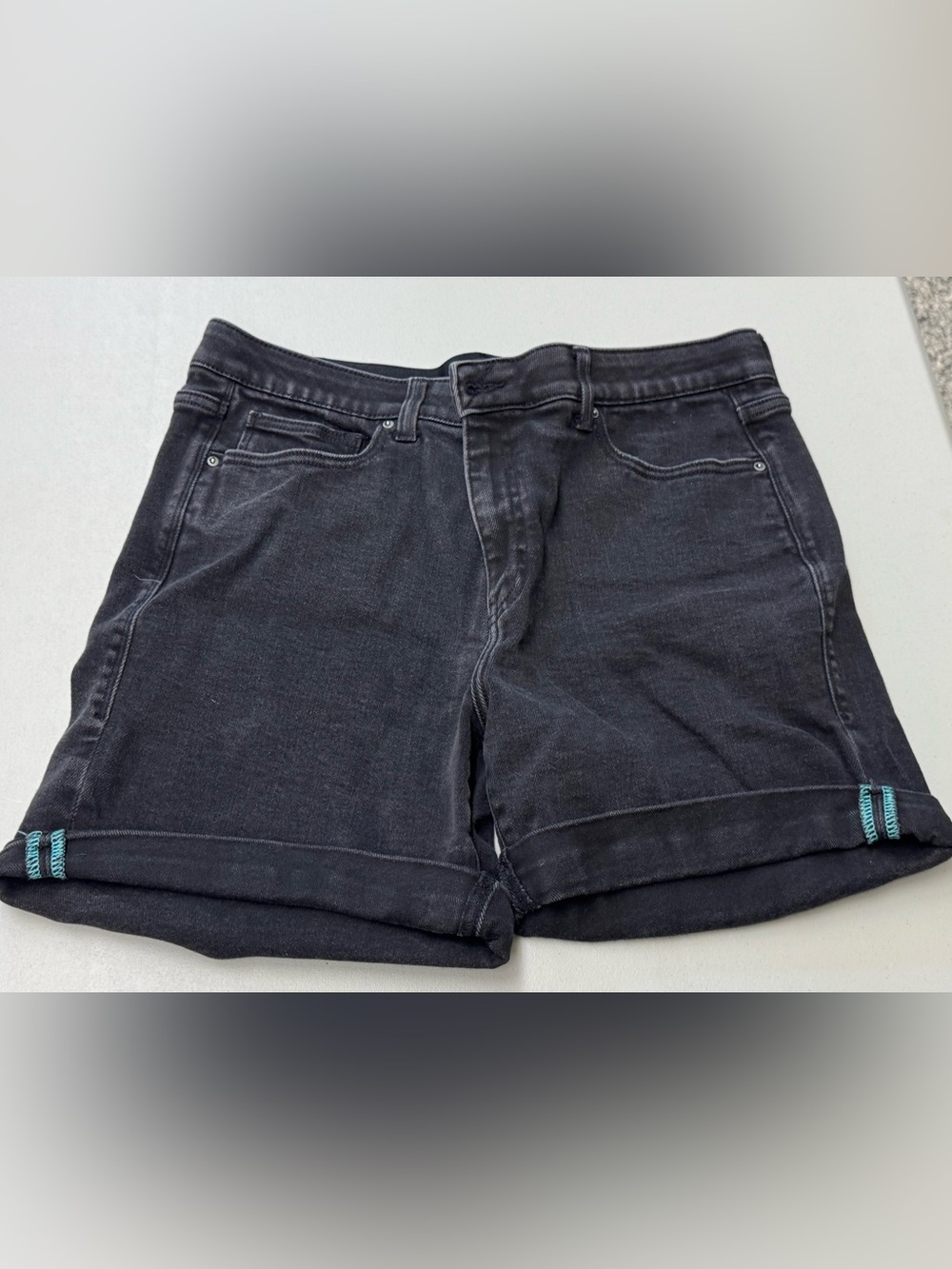 Lularoe Black denim Jean Shorts with magic waistband size 30 12